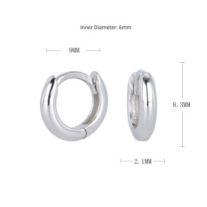 925 Sterling Silver Plain Polished Huggie Hoop Series 60200331 925 Sterling Silver Plain Polished Huggie Hoop Series 60200331
