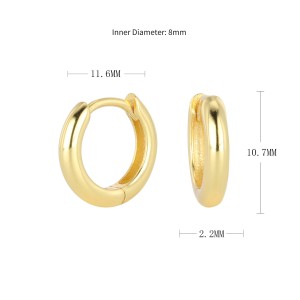 925 Sterling Silver Plain Polished Huggie Hoop Series 60200331 925 Sterling Silver Plain Polished Huggie Hoop Series 60200331