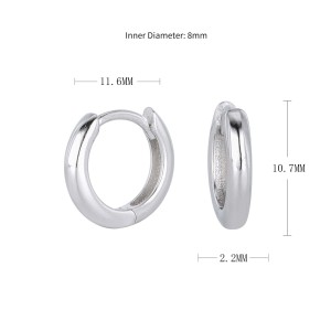 925 Sterling Silver Plain Polished Huggie Hoop Series 60200331 925 Sterling Silver Plain Polished Huggie Hoop Series 60200331