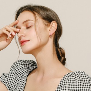 925 Sterling Silver Multi-Color Zircon Huggie Hoop Earrings 60200333