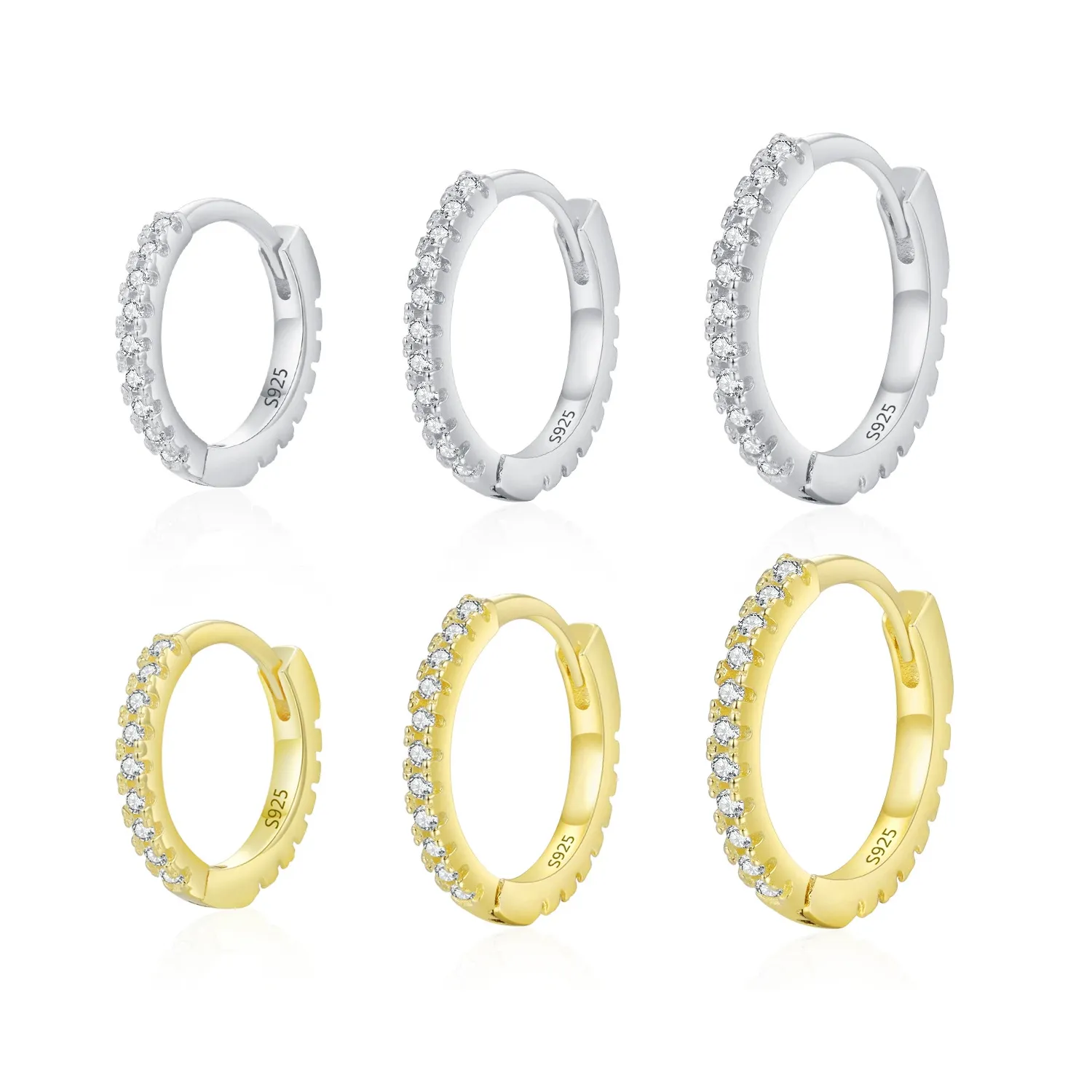 925 Sterling Silver Classic CZ Drop Hoop Earring 60200336