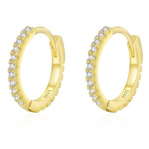 925 Sterling Silver Classic CZ Drop Hoop Earring 60200336