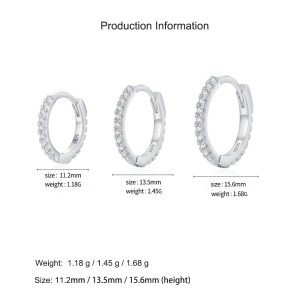 925 Sterling Silver Classic CZ Drop Hoop Earring 60200336