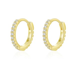 925 Sterling Silver Classic CZ Drop Hoop Earring 60200336