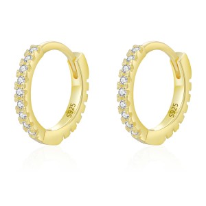 925 Sterling Silver Classic CZ Drop Hoop Earring 60200336