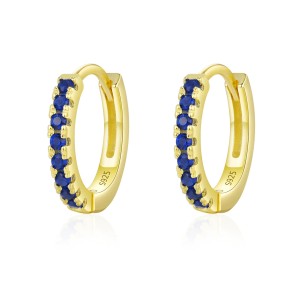 925 Sterling Silver Colorful CZ Mini Huggie Hoop Earring 60200338 925 Sterling Silver Colorful CZ Mini Huggie Hoop Earring 60200338