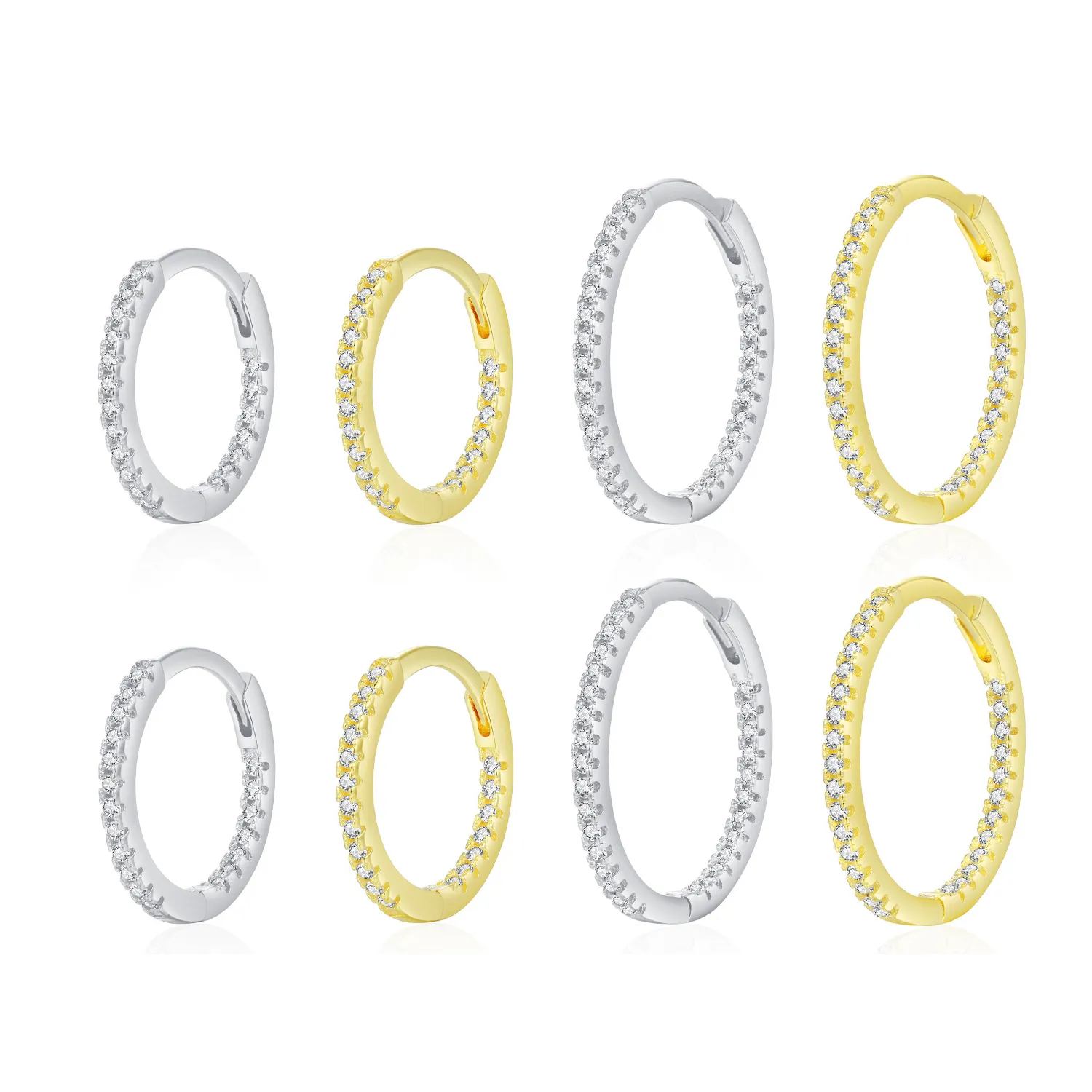 925 Sterling Silver Micro-Pave CZ Hoop Earring 60200340