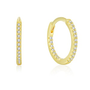 925 Sterling Silver Micro-Pave CZ Hoop Earring 60200340