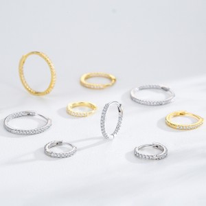 925 Sterling Silver Micro-Pave CZ Hoop Earring 60200340