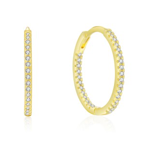 925 Sterling Silver Micro-Pave CZ Hoop Earring 60200340
