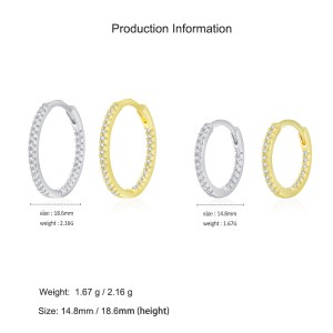 925 Sterling Silver Micro-Pave CZ Hoop Earring 60200340