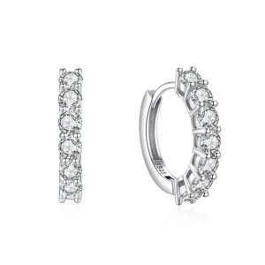 925 Sterling Silver Full Zircon Hoop Earring 60200347