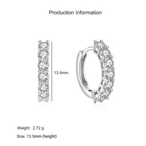 925 Sterling Silver Full Zircon Hoop Earring 60200347