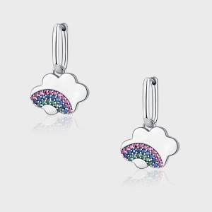 Zirconia Cloud Charm Hoop Earrings 60300089 Zirconia Cloud Charm Hoop Earrings 60300089