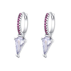 Zirconia Triangle Punk Hoop Earrings 60300098 Zirconia Triangle Punk Hoop Earrings 60300098