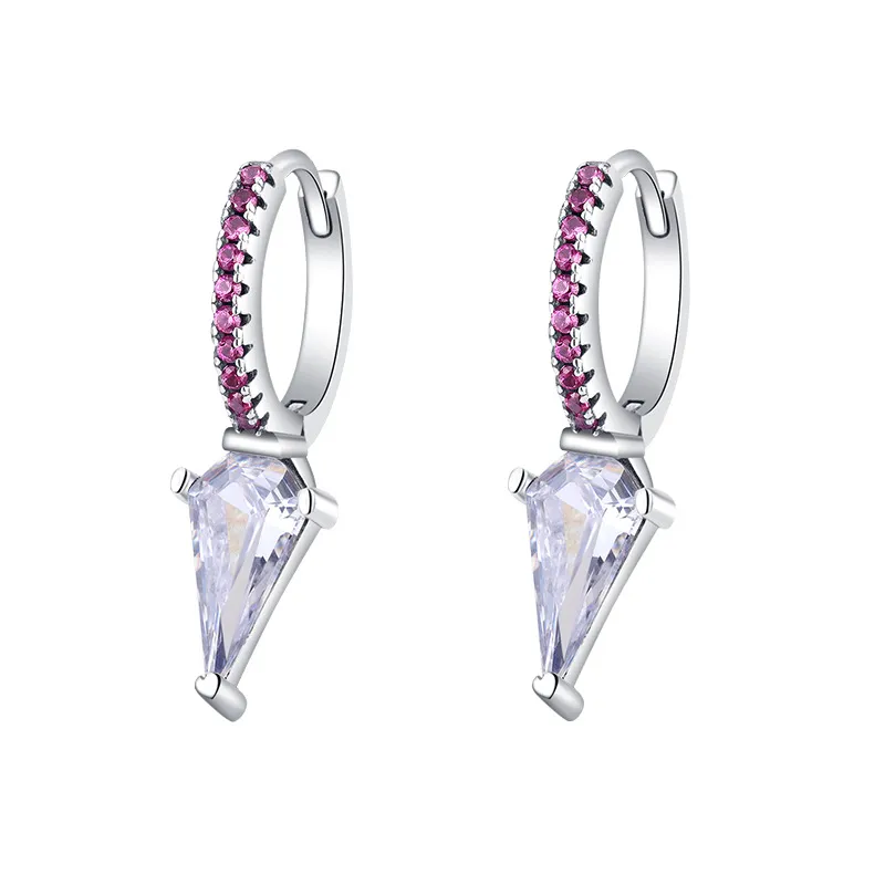 Zirconia Triangle Punk Hoop Earrings 60300098 Zirconia Triangle Punk Hoop Earrings 60300098