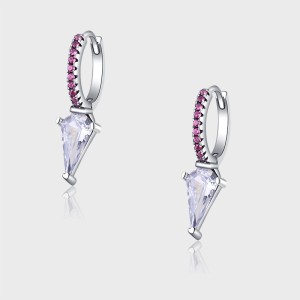 Zirconia Triangle Punk Hoop Earrings 60300098 Zirconia Triangle Punk Hoop Earrings 60300098