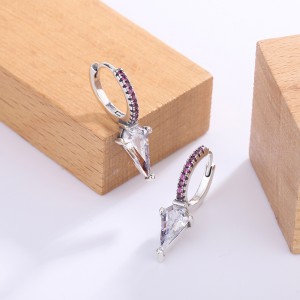 Zirconia Triangle Punk Hoop Earrings 60300098 Zirconia Triangle Punk Hoop Earrings 60300098