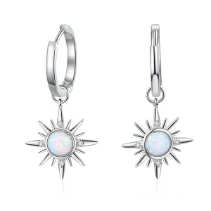 Sparkle Opal Star Charm Hoop Earrings 60300100 Sparkle Opal Star Charm Hoop Earrings 60300100