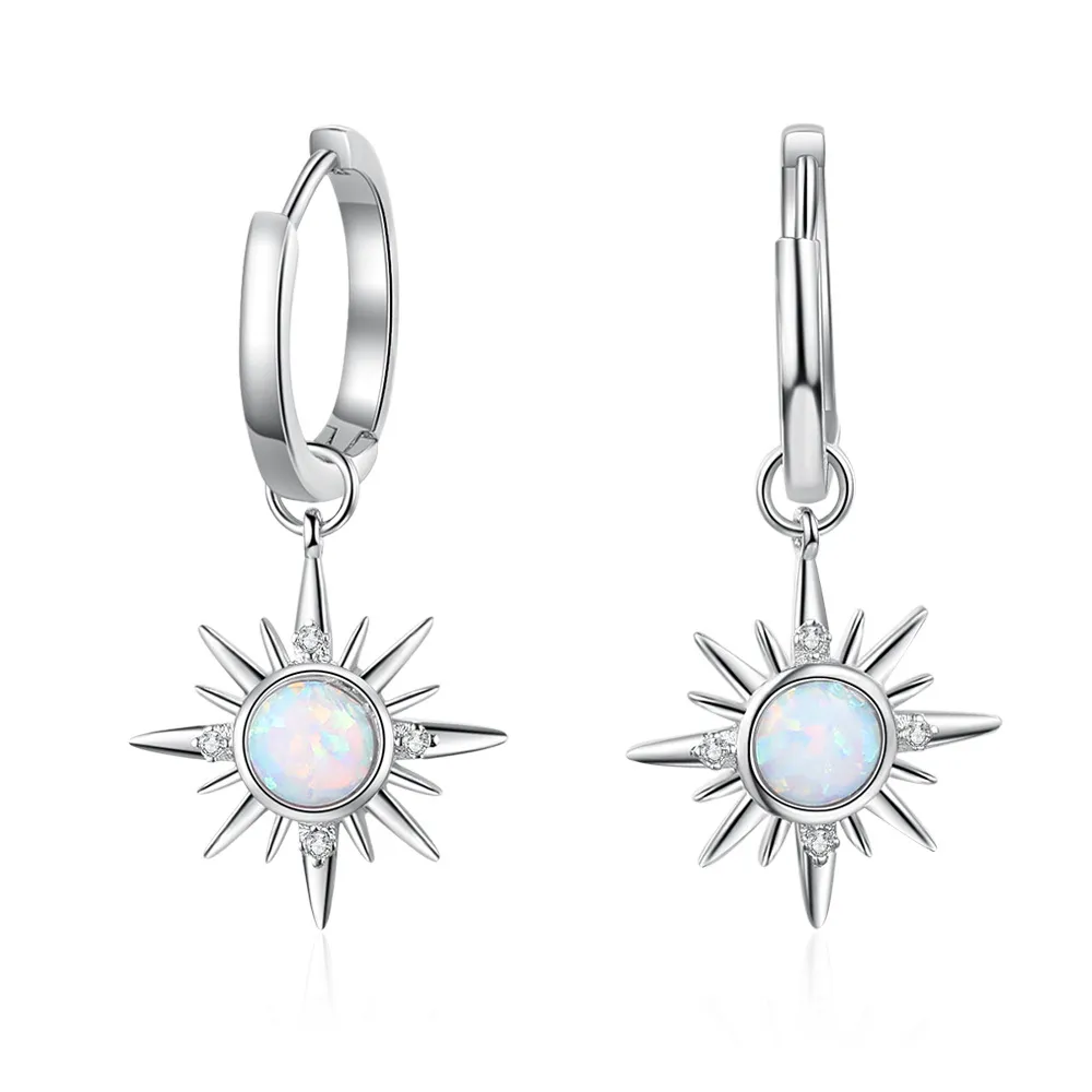 Sparkle Opal Star Charm Hoop Earrings 60300100 Sparkle Opal Star Charm Hoop Earrings 60300100