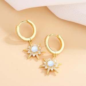 Sparkle Opal Star Charm Hoop Earrings 60300101 Sparkle Opal Star Charm Hoop Earrings 60300101