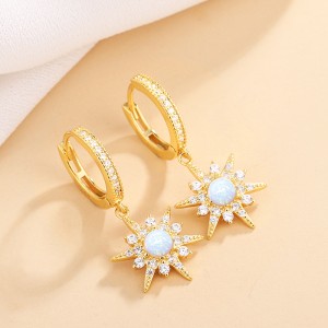 Sparkle Opal Star Charm Hoop Earrings 60300101 Sparkle Opal Star Charm Hoop Earrings 60300101