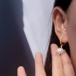 Sparkle Opal Star Charm Hoop Earrings 60300101 Sparkle Opal Star Charm Hoop Earrings 60300101