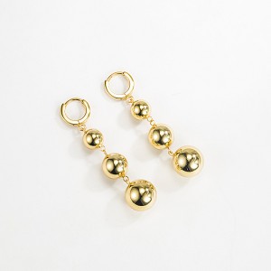 Geometric Metal Beads Charm Hoop Earring 60300105 Geometric Metal Beads Charm Hoop Earring 60300105