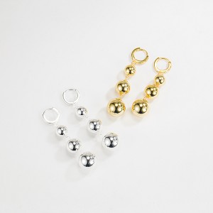 Geometric Metal Beads Charm Hoop Earring 60300105 Geometric Metal Beads Charm Hoop Earring 60300105