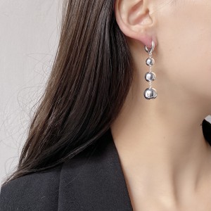 Geometric Metal Beads Charm Hoop Earring 60300105 Geometric Metal Beads Charm Hoop Earring 60300105