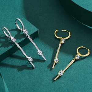 Full Zirconia Arrow Charm Hoop Earring 60300106 Full Zirconia Arrow Charm Hoop Earring 60300106