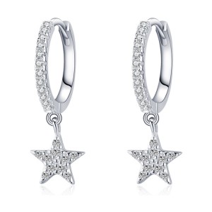 Zirconia Star Dangle Hoop Earring 60300110 Zirconia Star Dangle Hoop Earring 60300110