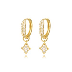 Sparkle Zirconia Stars Dangle Hoop Earring 60300119 Sparkle Zirconia Stars Dangle Hoop Earring 60300119