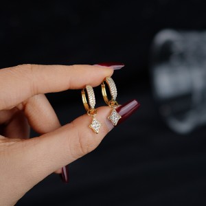 Sparkle Zirconia Stars Dangle Hoop Earring 60300119 Sparkle Zirconia Stars Dangle Hoop Earring 60300119