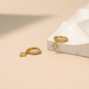 Sparkle Zirconia Stars Dangle Hoop Earring 60300119 Sparkle Zirconia Stars Dangle Hoop Earring 60300119