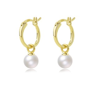 Simple Pearl Beads French Lock Hoop Earrings 60300134 Simple Pearl Beads French Lock Hoop Earrings 60300134