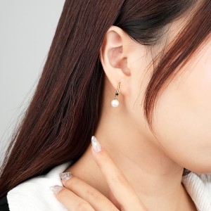 Simple Pearl Beads French Lock Hoop Earrings 60300134 Simple Pearl Beads French Lock Hoop Earrings 60300134