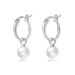 Simple Pearl Beads French Lock Hoop Earrings 60300134 Simple Pearl Beads French Lock Hoop Earrings 60300134