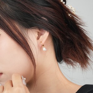 Unique Pearl Beads Charm Hoop Earrings 60300136 Unique Pearl Beads Charm Hoop Earrings 60300136