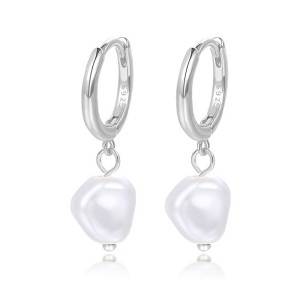 Unique Pearl Beads Charm Hoop Earrings 60300136 Unique Pearl Beads Charm Hoop Earrings 60300136