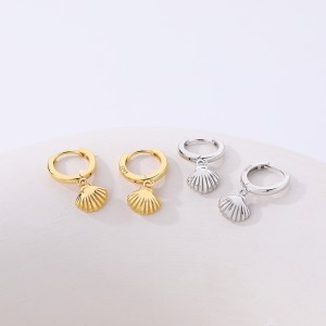 Lovely Metal Shells Charm Hoop Earrings 60300140