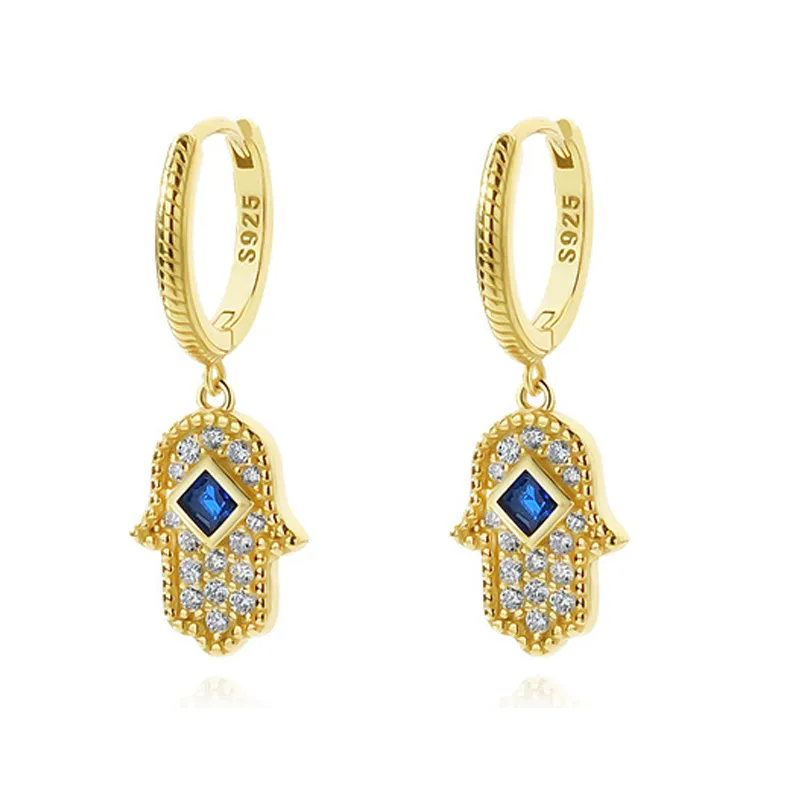 Hamsa Hand Zirconia Charm Hoop Earrings 60300151 Hamsa Hand Zirconia Charm Hoop Earrings 60300151