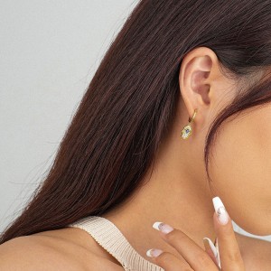 Hamsa Hand Zirconia Charm Hoop Earrings 60300151 Hamsa Hand Zirconia Charm Hoop Earrings 60300151