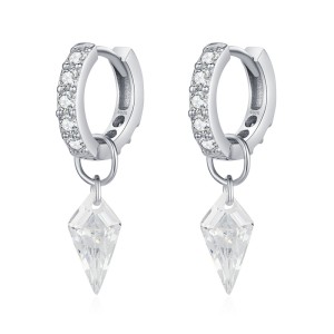 Spark Triangle Pyramid Zirconia Charm Earrings 60300156 Spark Triangle Pyramid Zirconia Charm Earrings 60300156