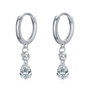 Spark Waterdrop Zirconia Charm Hoop Earrings 60300158 Spark Waterdrop Zirconia Charm Hoop Earrings 60300158