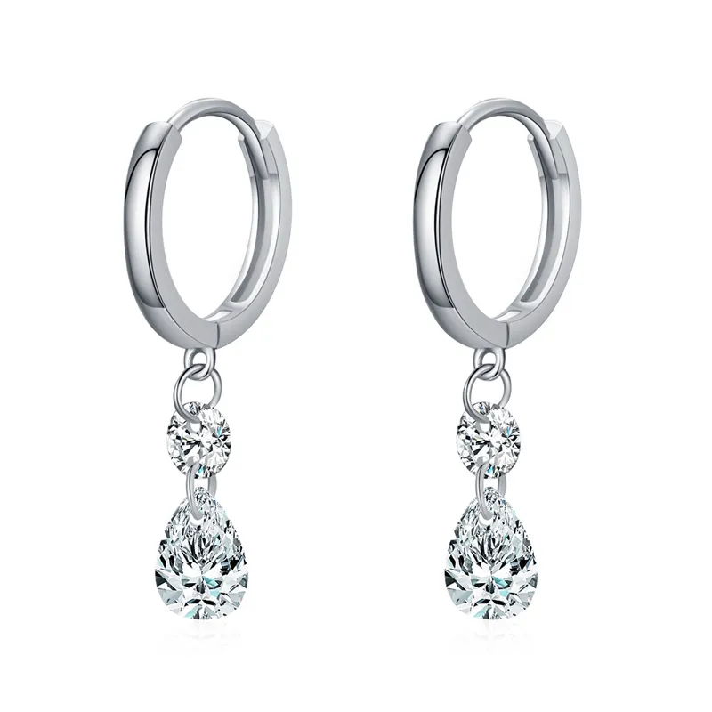 Spark Waterdrop Zirconia Charm Hoop Earrings 60300158 Spark Waterdrop Zirconia Charm Hoop Earrings 60300158