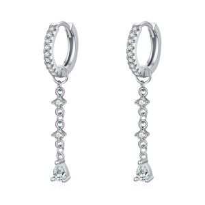 Lovely Tassel Zirconia Charm Hoop Earrings 60300160