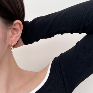 925 Sterling Silver Zirconia Flower Hoop Earring 60300162