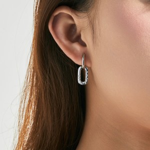925 Sterling Silver Zirconia Star Hoop Earring 60300169