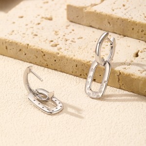 925 Sterling Silver Zirconia Star Hoop Earring 60300169
